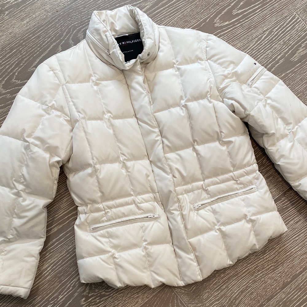 Tommy Hilfiger Cream Puffer Jacket - Picture 2 of 8